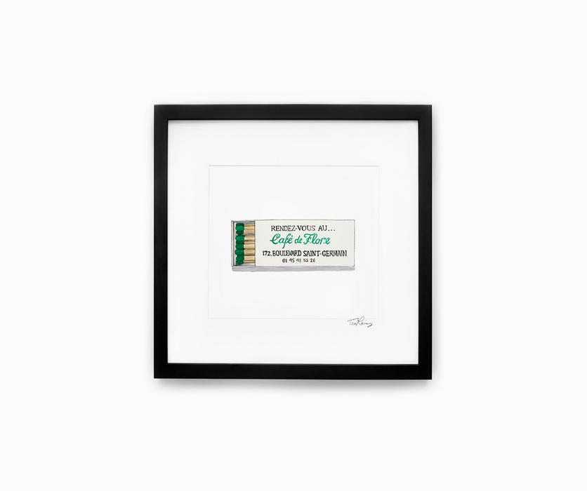 Cafe de Flore Matchbook Print