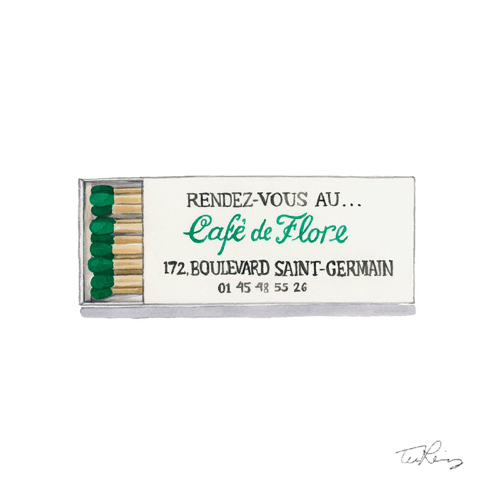 Cafe de Flore Matchbook Print