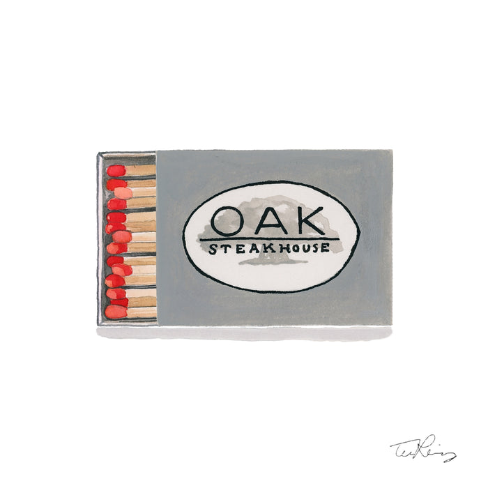Oak Steakhouse Matchbook Print