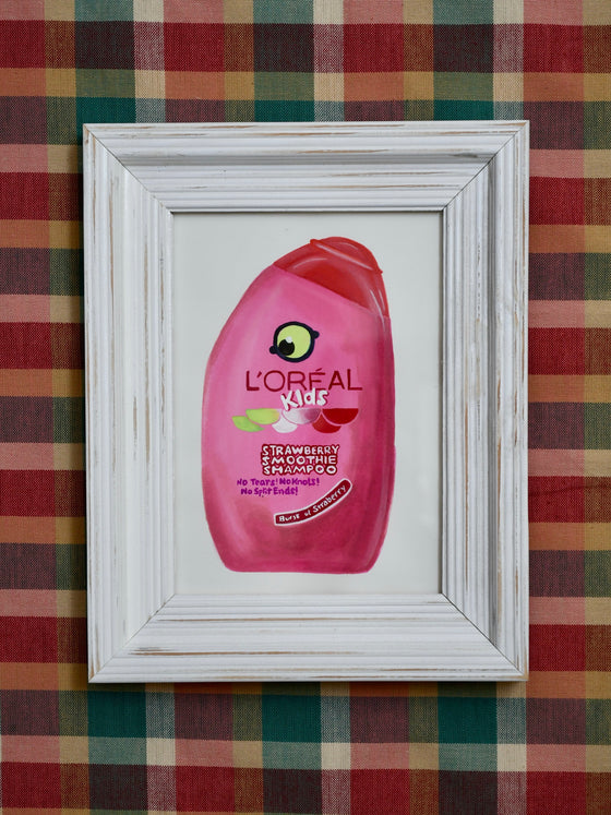 Framed art print of L'Oreal Kids Strawberry Smoothie Shampoo