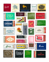 Framed custom matchbook art print with restaurant and hotel matchbooks