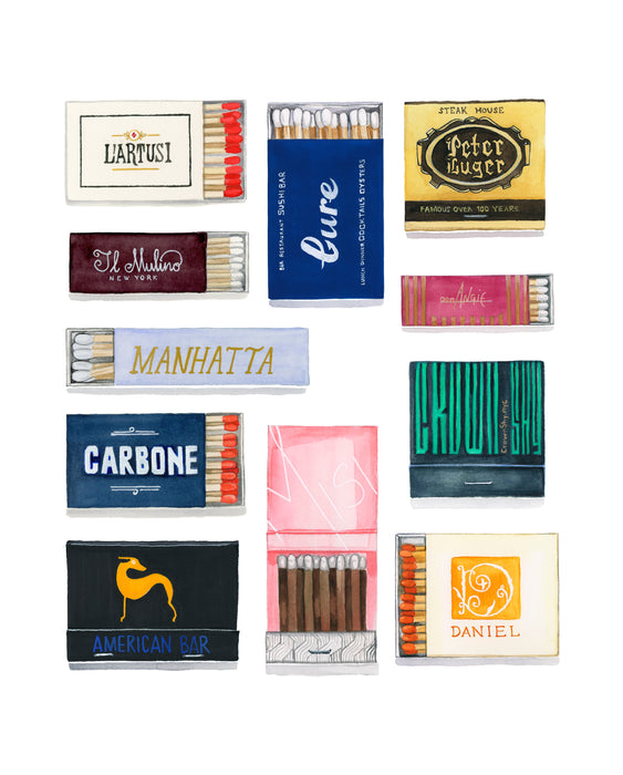 Custom personalized print of restaurant matchbooks
