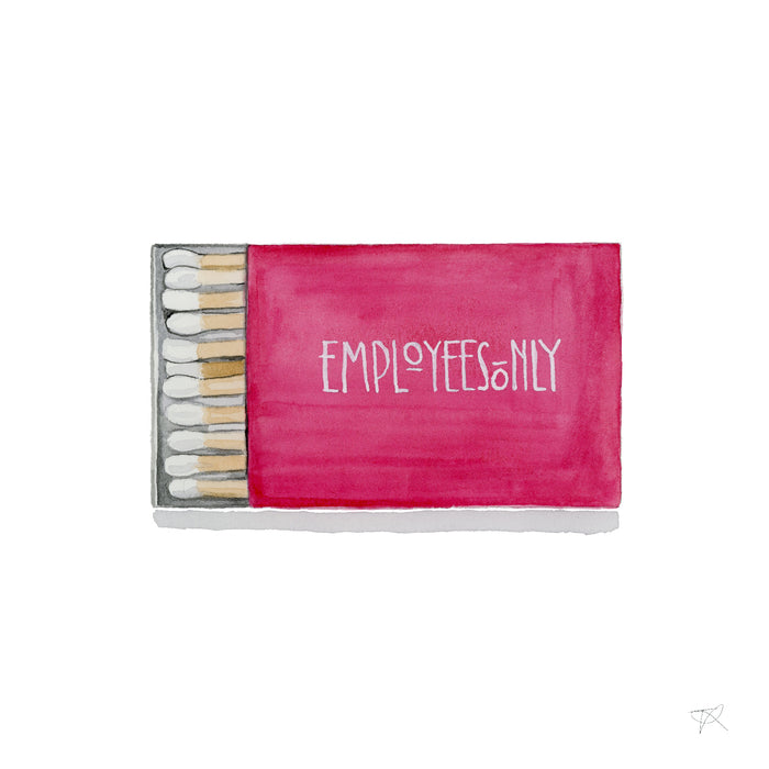 Employee's Only Matchbook Print